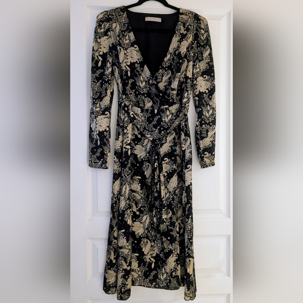 Rinascimento Black and Cream Long Sleeve Dress